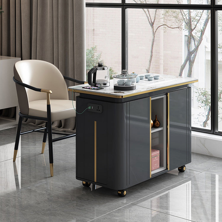 Modern Backrest Armrest Cushion Chair with Metal Legs for Living Room