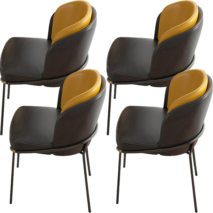 Modern Backrest Armrest Cushion Chair with Metal Legs for Living Room