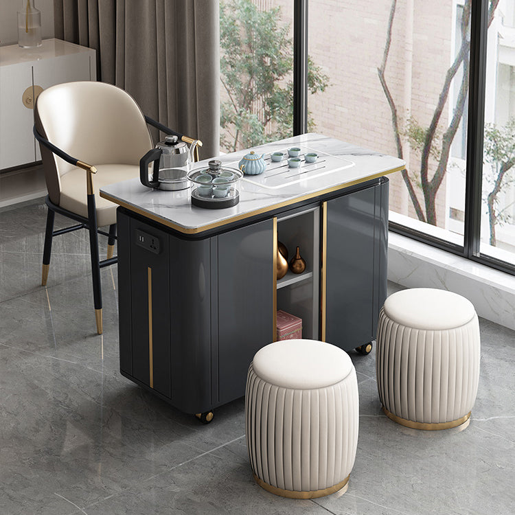 Modern Backrest Armrest Cushion Chair with Metal Legs for Living Room