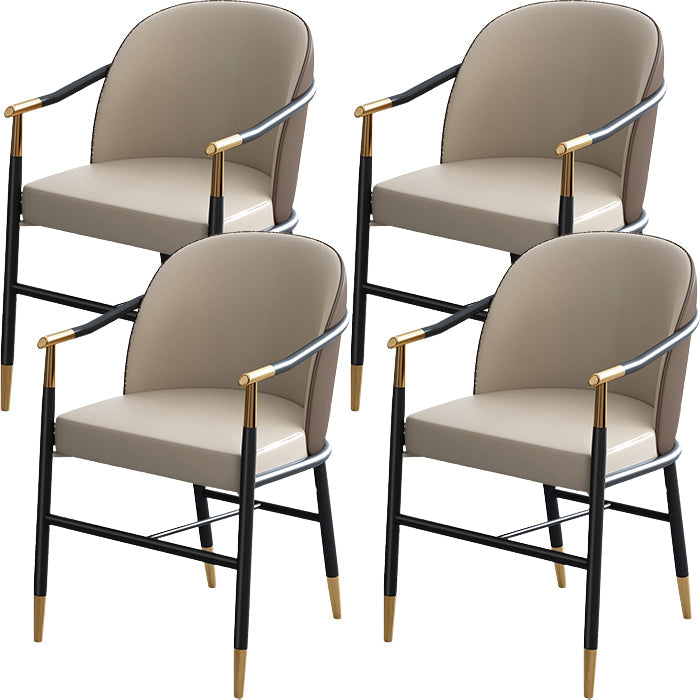 Modern Backrest Armrest Cushion Chair with Metal Legs for Living Room