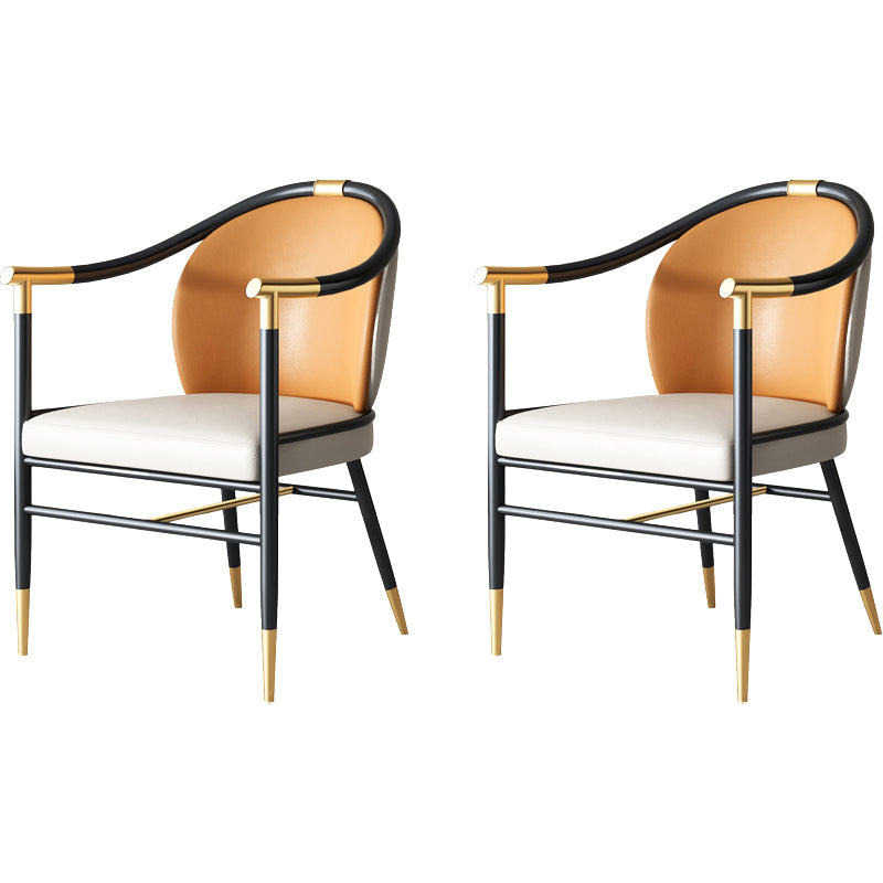 Modern Backrest Armrest Cushion Chair with Metal Legs for Living Room