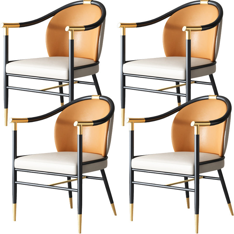 Modern Backrest Armrest Cushion Chair with Metal Legs for Living Room