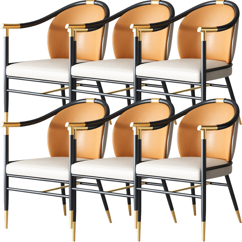 Modern Backrest Armrest Cushion Chair with Metal Legs for Living Room