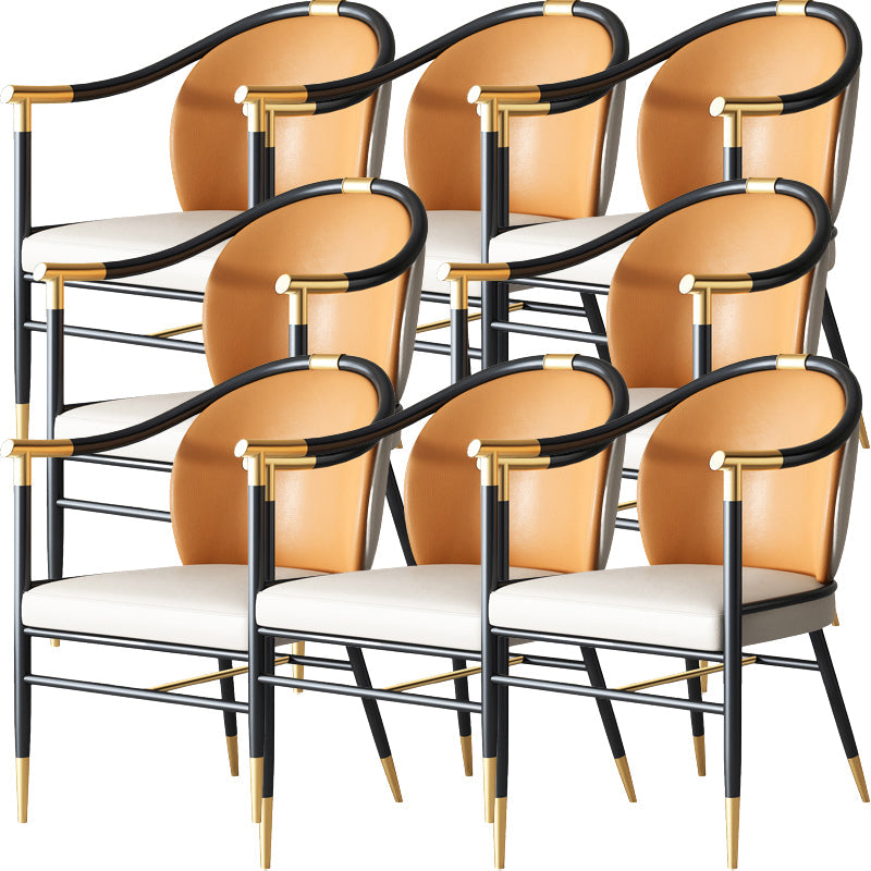 Modern Backrest Armrest Cushion Chair with Metal Legs for Living Room