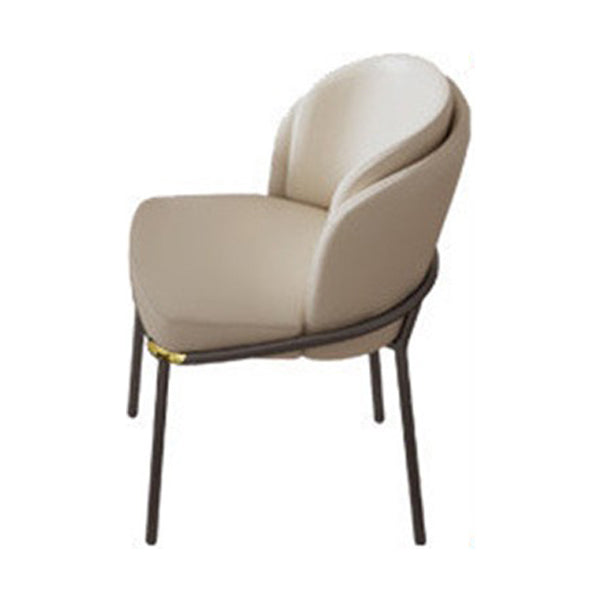 Modern Backrest Armrest Cushion Chair with Metal Legs for Living Room