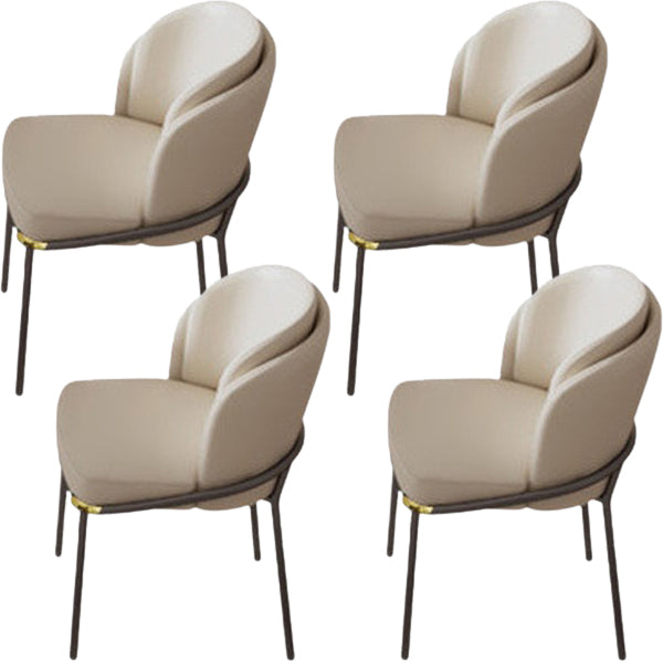 Modern Backrest Armrest Cushion Chair with Metal Legs for Living Room