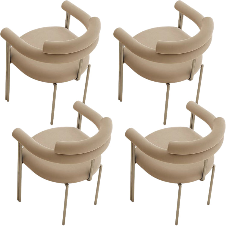 Modern Backrest Armrest Cushion Chair with Metal Legs for Living Room