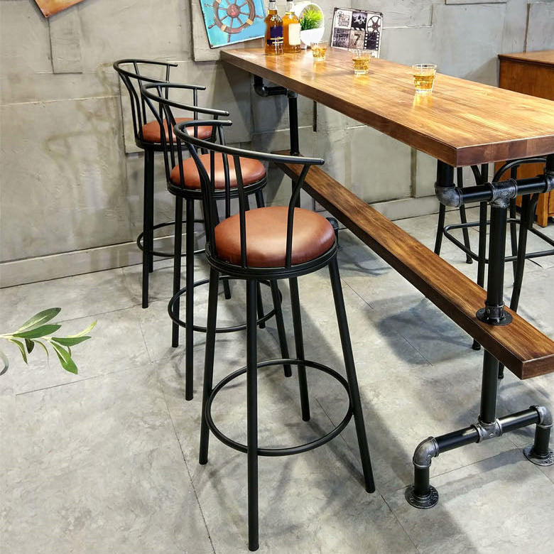 1/4/7 Pieces Industrial Rectangular Wood Top Pub Table with Metal Bar Stool Set Clearhalo 'Bar Furniture' 'furn' 'furn_home_bar_bar_sets' 'Furniture' 'Home Bars & Bar Sets' 'home_bar_bar_sets' 'Kitchen & Dining Furniture' 7520313