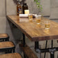 1/4/7 Pieces Industrial Rectangular Wood Top Pub Table with Metal Bar Stool Set Clearhalo 'Bar Furniture' 'furn' 'furn_home_bar_bar_sets' 'Furniture' 'Home Bars & Bar Sets' 'home_bar_bar_sets' 'Kitchen & Dining Furniture' 7520320