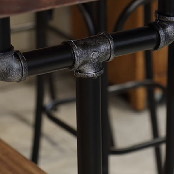 1/4/7 Pieces Industrial Rectangular Wood Top Pub Table with Metal Bar Stool Set Clearhalo 'Bar Furniture' 'furn' 'furn_home_bar_bar_sets' 'Furniture' 'Home Bars & Bar Sets' 'home_bar_bar_sets' 'Kitchen & Dining Furniture' 7520322