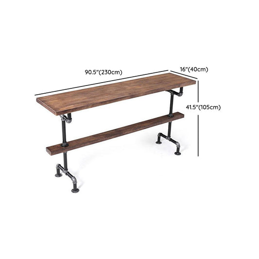 1/4/7 Pieces Industrial Rectangular Wood Top Pub Table with Metal Bar Stool Set