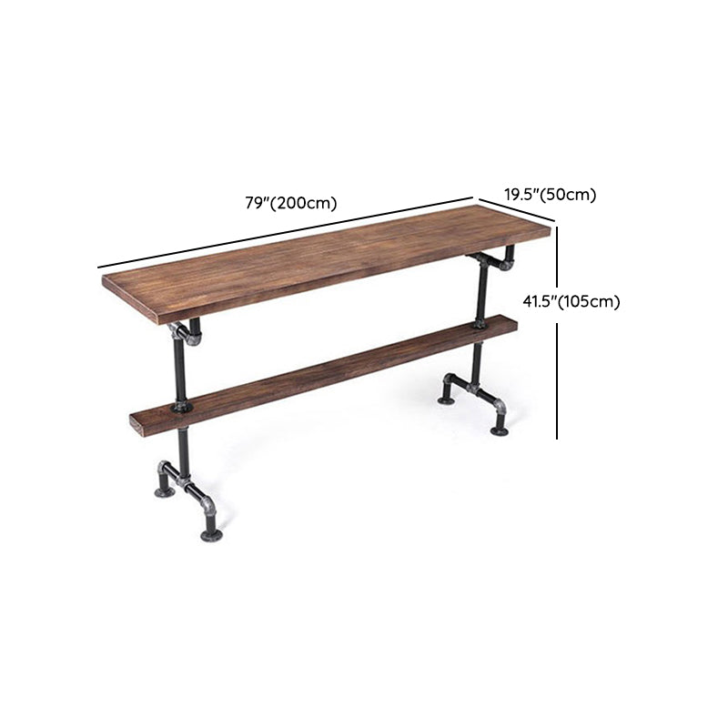 1/4/7 Pieces Industrial Rectangular Wood Top Pub Table with Metal Bar Stool Set Clearhalo 'Bar Furniture' 'furn' 'furn_home_bar_bar_sets' 'Furniture' 'Home Bars & Bar Sets' 'home_bar_bar_sets' 'Kitchen & Dining Furniture' 7520332