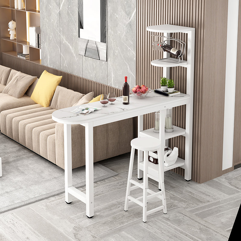 Set da pranzo da pub 1/2 pezzo, tavolo da bar in stile glam con sgabello in metallo