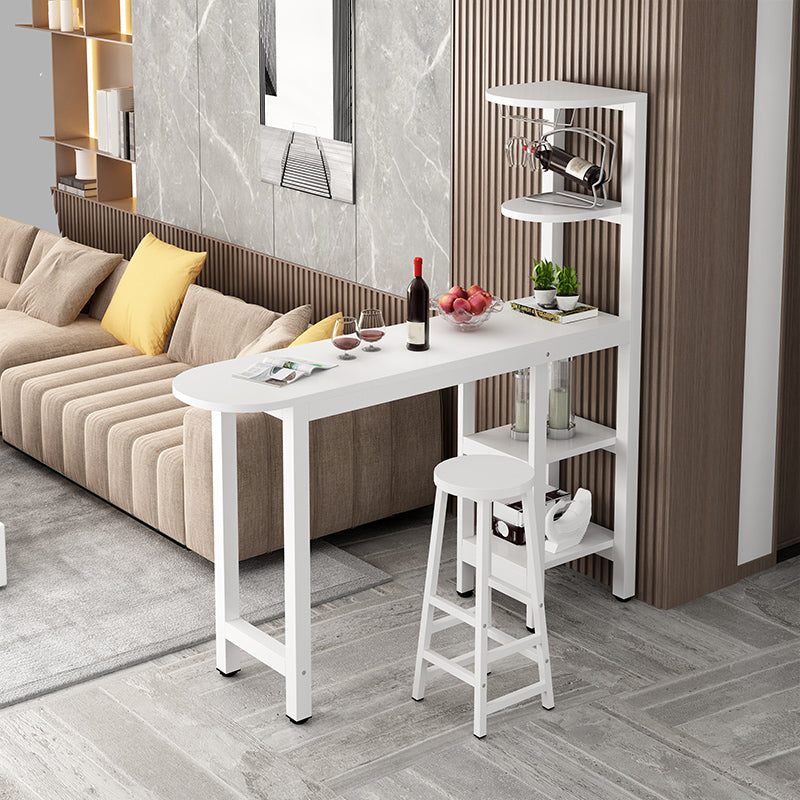 Set da pranzo da pub 1/2 pezzo, tavolo da bar in stile glam con sgabello in metallo