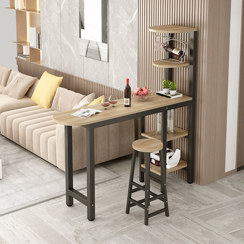 Set da pranzo da pub 1/2 pezzo, tavolo da bar in stile glam con sgabello in metallo