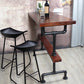 Industrial Metal and Wood Pub Table in Brown with Plastic Stools Set Table & Chair(s) 3 Piece Set Clearhalo 'Bar Furniture' 'furn' 'furn_home_bar_bar_sets' 'Furniture' 'Home Bars & Bar Sets' 'home_bar_bar_sets' 'Kitchen & Dining Furniture' 7520413
