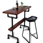 Industrial Metal and Wood Pub Table in Brown with Plastic Stools Set Table & Chair(s) 2 Piece Set Clearhalo 'Bar Furniture' 'furn' 'furn_home_bar_bar_sets' 'Furniture' 'Home Bars & Bar Sets' 'home_bar_bar_sets' 'Kitchen & Dining Furniture' 7520414