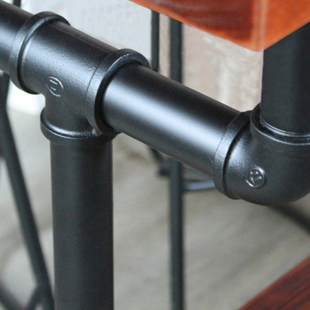 Industrial Metal and Wood Pub Table in Brown with Plastic Stools Set Clearhalo 'Bar Furniture' 'furn' 'furn_home_bar_bar_sets' 'Furniture' 'Home Bars & Bar Sets' 'home_bar_bar_sets' 'Kitchen & Dining Furniture' 7520416