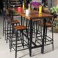 Rectangle Bar Pub Table Set 1/5 Pcs Iron Frame Bar Table and Stools Clearhalo 'Bar Furniture' 'furn' 'furn_home_bar_bar_sets' 'Furniture' 'Home Bars & Bar Sets' 'home_bar_bar_sets' 'Kitchen & Dining Furniture' 7520426