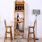 Brown Pine Wood Bistro Table with Wine Holder Pub Table for Home Clearhalo 'Bar Furniture' 'Bar Tables' 'bar_tables' 'furn' 'furn_bar_tables' 'Furniture' 'Kitchen & Dining Furniture' 7520460