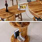 Brown Pine Wood Bistro Table with Wine Holder Pub Table for Home Clearhalo 'Bar Furniture' 'Bar Tables' 'bar_tables' 'furn' 'furn_bar_tables' 'Furniture' 'Kitchen & Dining Furniture' 7520467