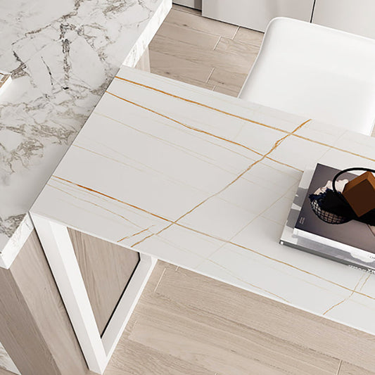 Mesa de vino de mostrador blanco Mesa de comedor de altura de pub doble pedestal