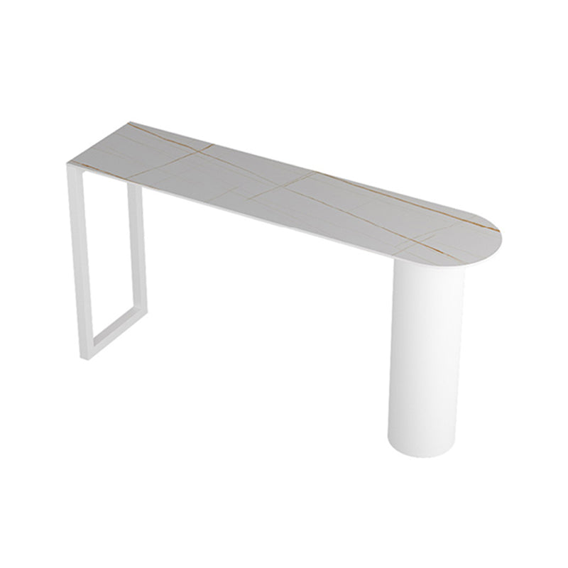 Table à vin de comptoir blanc Double piédestal Pub Hauteur Table à manger