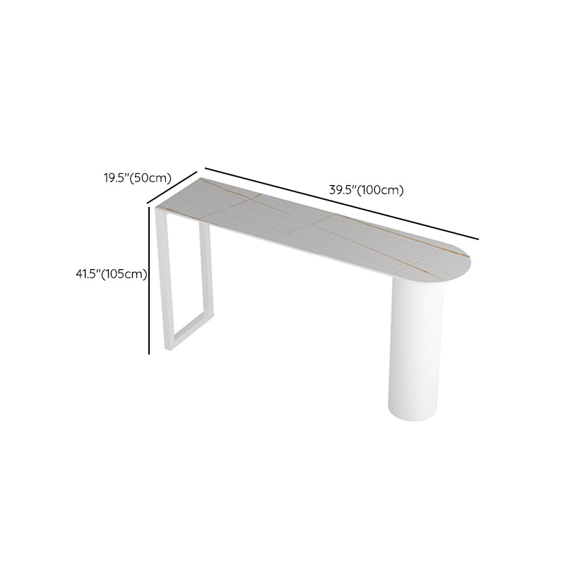 Table à vin de comptoir blanc Double piédestal Pub Hauteur Table à manger