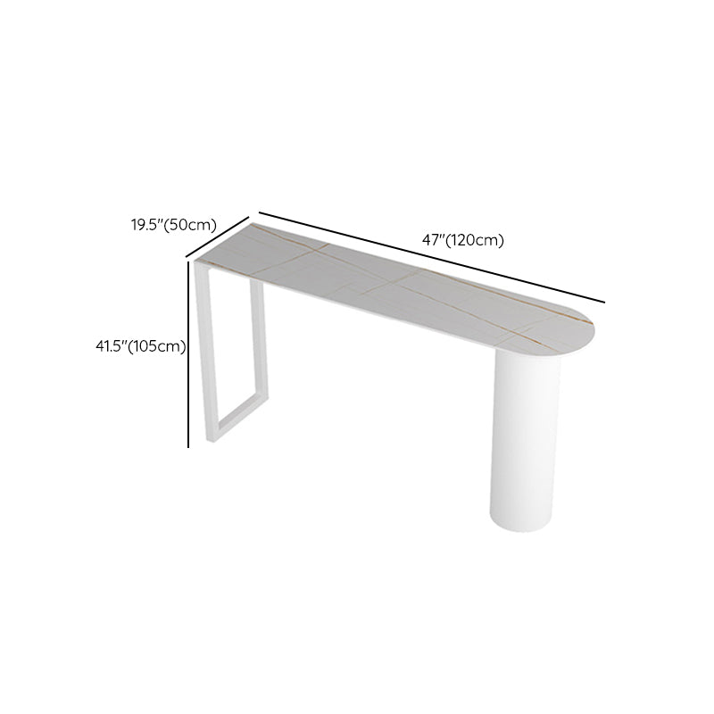 Table à vin de comptoir blanc Double piédestal Pub Hauteur Table à manger