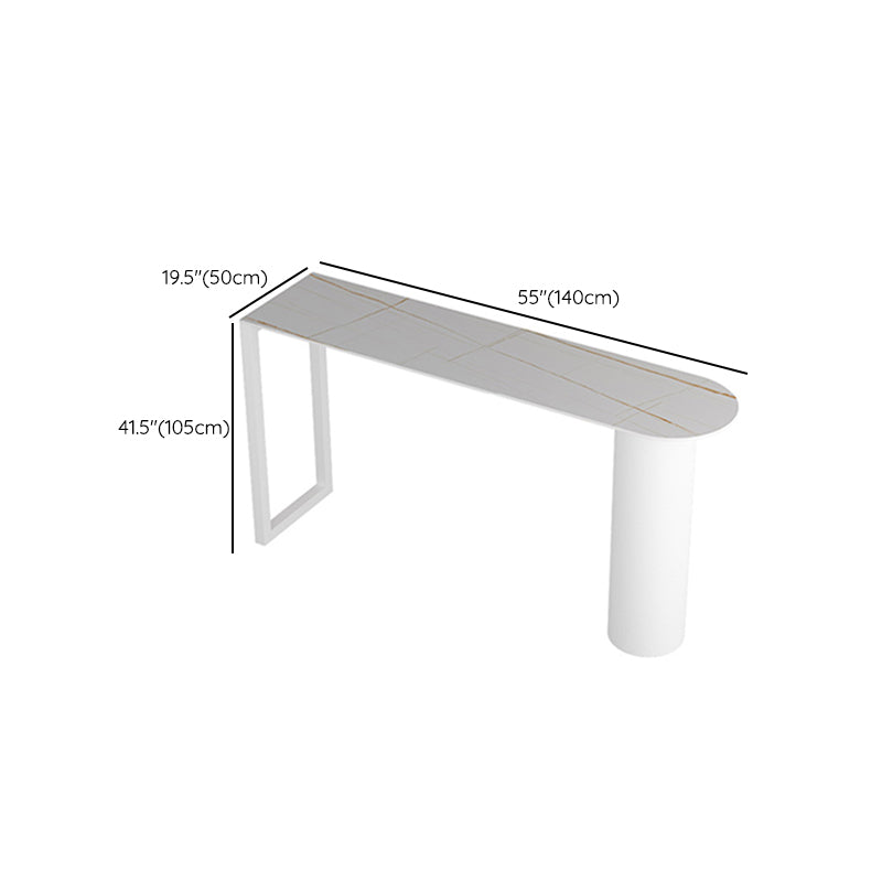 Table à vin de comptoir blanc Double piédestal Pub Hauteur Table à manger