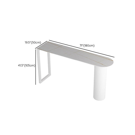 Mesa de vino de mostrador blanco Mesa de comedor de altura de pub doble pedestal