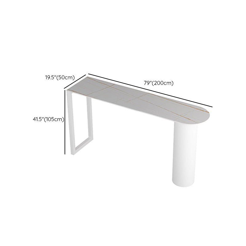 Table à vin de comptoir blanc Double piédestal Pub Hauteur Table à manger