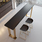 Black and Gold Pub Height Dining Table Glam Counter Wine Table Clearhalo 'Bar Furniture' 'Bar Tables' 'bar_tables' 'furn' 'furn_bar_tables' 'Furniture' 'Kitchen & Dining Furniture' 7520542