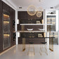 Black and Gold Pub Height Dining Table Glam Counter Wine Table Clearhalo 'Bar Furniture' 'Bar Tables' 'bar_tables' 'furn' 'furn_bar_tables' 'Furniture' 'Kitchen & Dining Furniture' 7520544