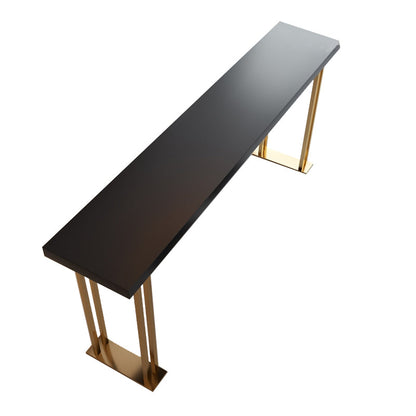 Black and Gold Pub Height Dining Table Glam Counter Wine Table Without Chairs Clearhalo 'Bar Furniture' 'Bar Tables' 'bar_tables' 'furn' 'furn_bar_tables' 'Furniture' 'Kitchen & Dining Furniture' 7520545