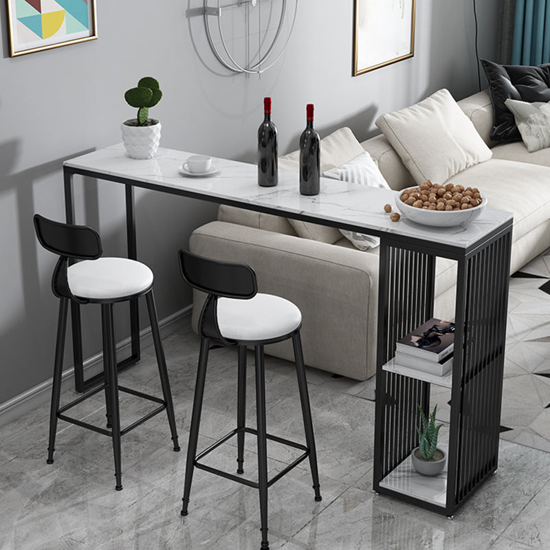 Table de barre rectangulaire de style moderne, table en pierre stockable pour le salon