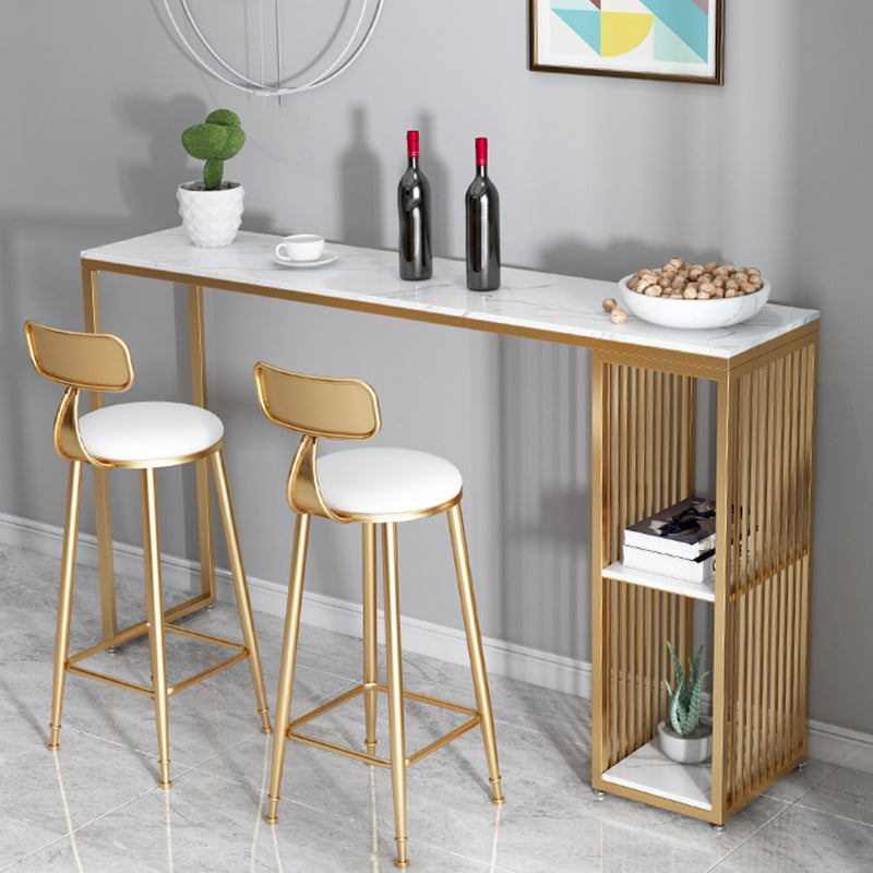 Table de barre rectangulaire de style moderne, table en pierre stockable pour le salon