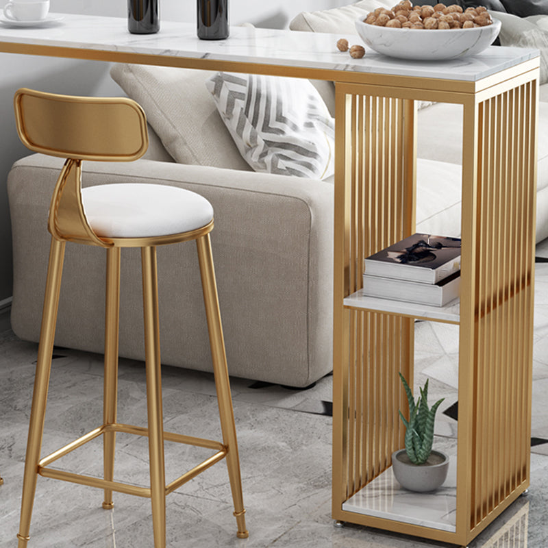 Table de barre rectangulaire de style moderne, table en pierre stockable pour le salon
