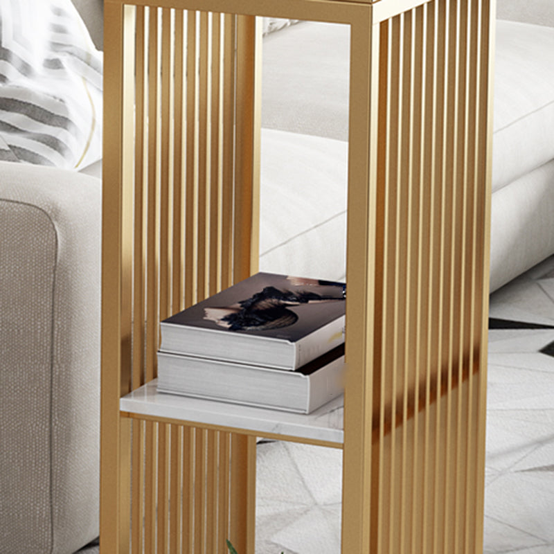 Table de barre rectangulaire de style moderne, table en pierre stockable pour le salon