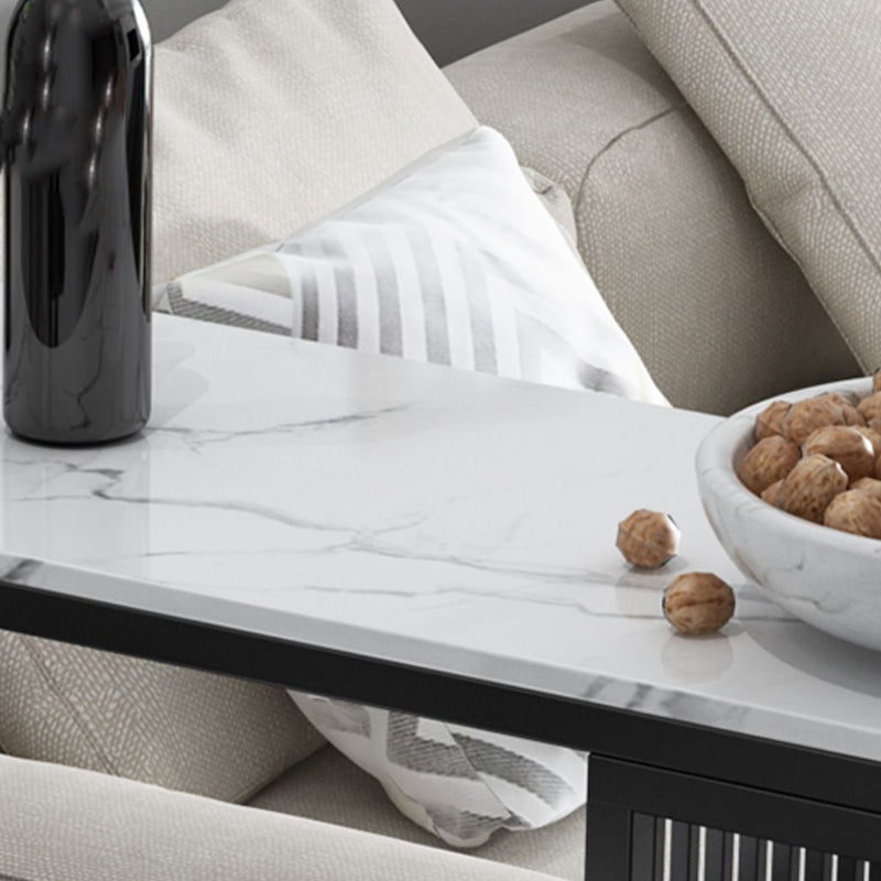 Table de barre rectangulaire de style moderne, table en pierre stockable pour le salon
