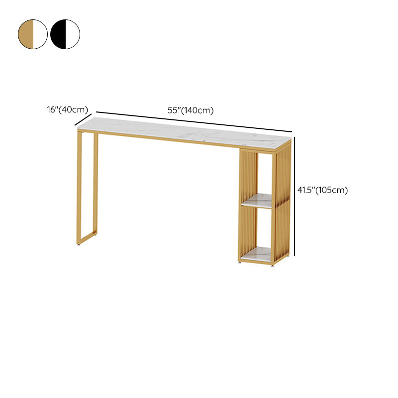 Table de barre rectangulaire de style moderne, table en pierre stockable pour le salon