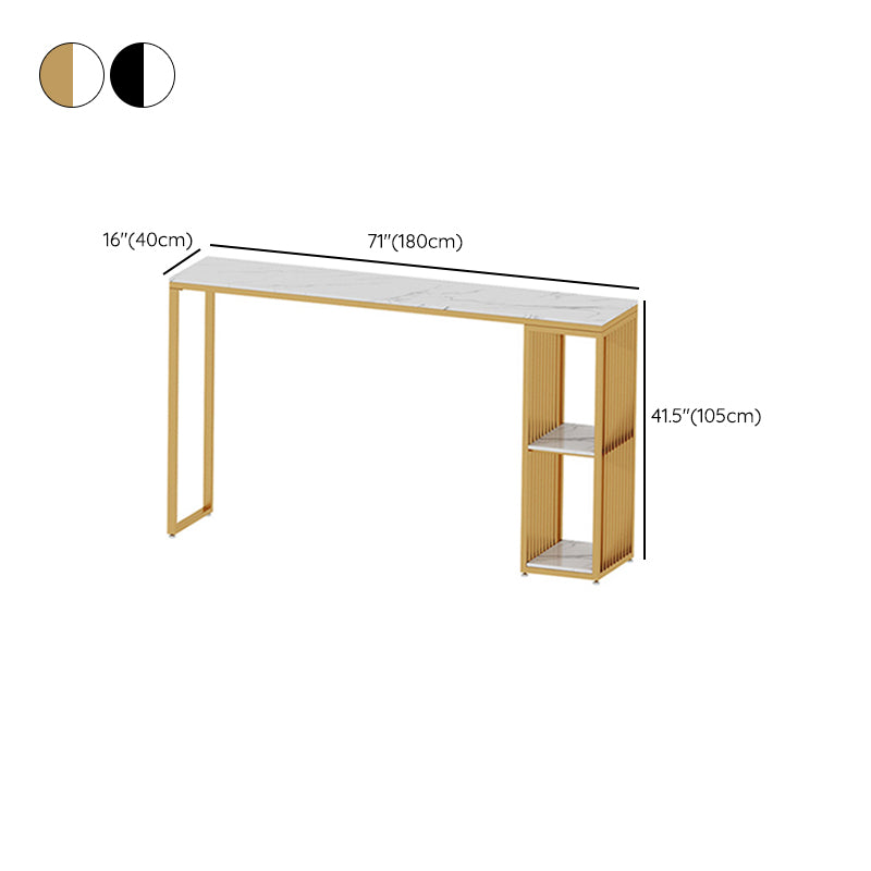 Table de barre rectangulaire de style moderne, table en pierre stockable pour le salon