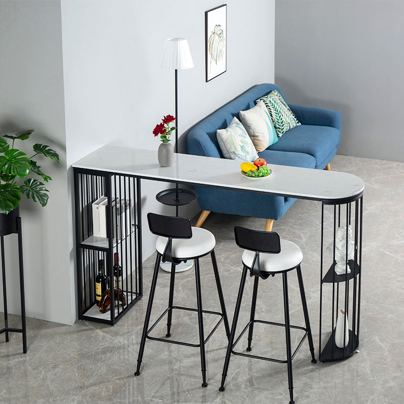 Modern Pub Height Dining Table White and Black Counter Height Table Clearhalo 'Bar Furniture' 'Bar Tables' 'bar_tables' 'furn' 'furn_bar_tables' 'Furniture' 'Kitchen & Dining Furniture' 7520601