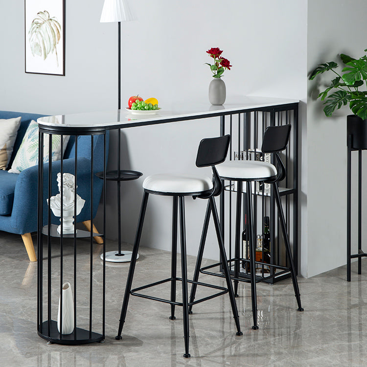Modern Pub Height Dining Table White and Black Counter Height Table Clearhalo 'Bar Furniture' 'Bar Tables' 'bar_tables' 'furn' 'furn_bar_tables' 'Furniture' 'Kitchen & Dining Furniture' 7520604