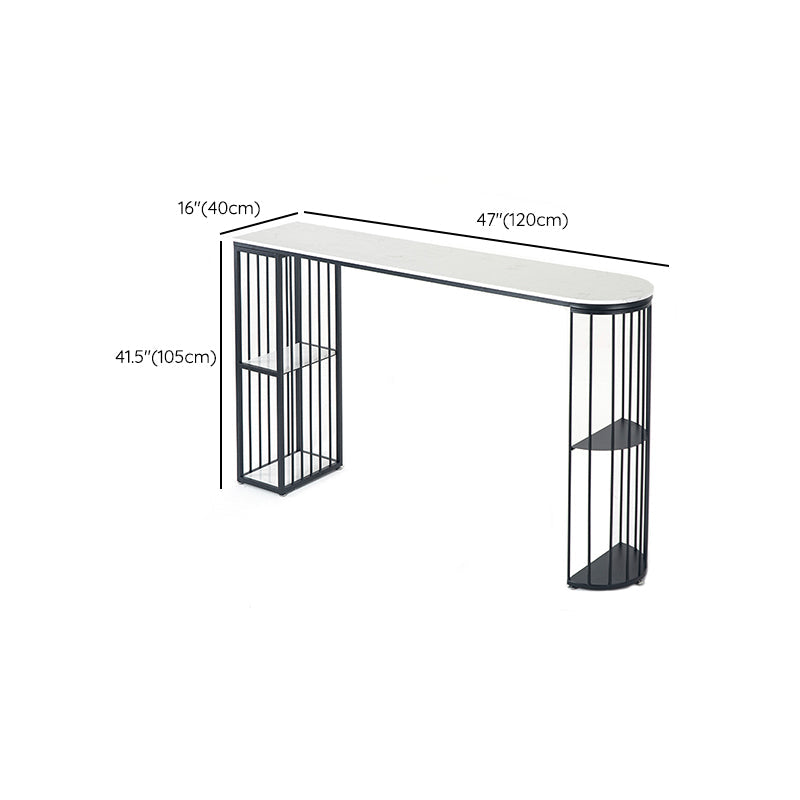 Modern Pub Height Dining Table White and Black Counter Height Table Clearhalo 'Bar Furniture' 'Bar Tables' 'bar_tables' 'furn' 'furn_bar_tables' 'Furniture' 'Kitchen & Dining Furniture' 7520612