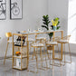Glam Rectangle Counter Height Dining Table White and Gold Pub Table Clearhalo 'Bar Furniture' 'Bar Tables' 'bar_tables' 'furn' 'furn_bar_tables' 'Furniture' 'Kitchen & Dining Furniture' 7520616