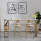 Glam Rectangle Counter Height Dining Table White and Gold Pub Table Clearhalo 'Bar Furniture' 'Bar Tables' 'bar_tables' 'furn' 'furn_bar_tables' 'Furniture' 'Kitchen & Dining Furniture' 7520618