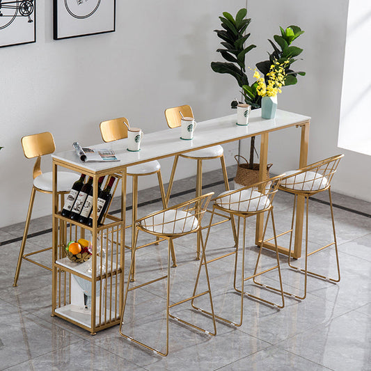 Mesa de comedor de altura de contador de glam rectángulo