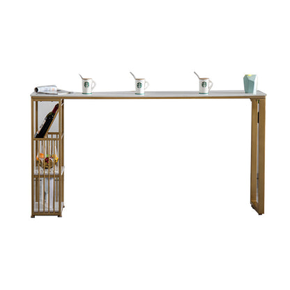 Glam Rectangle Counter Height Dining Table White and Gold Pub Table Without Chairs Clearhalo 'Bar Furniture' 'Bar Tables' 'bar_tables' 'furn' 'furn_bar_tables' 'Furniture' 'Kitchen & Dining Furniture' 7520620