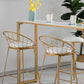 Glam Rectangle Counter Height Dining Table White and Gold Pub Table Clearhalo 'Bar Furniture' 'Bar Tables' 'bar_tables' 'furn' 'furn_bar_tables' 'Furniture' 'Kitchen & Dining Furniture' 7520622
